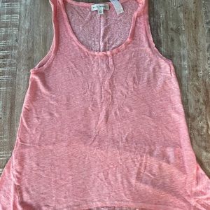 White + Warren Heathered coral tank